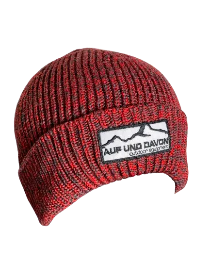 Auf und Davon Strickmütze - Rot-Grau
