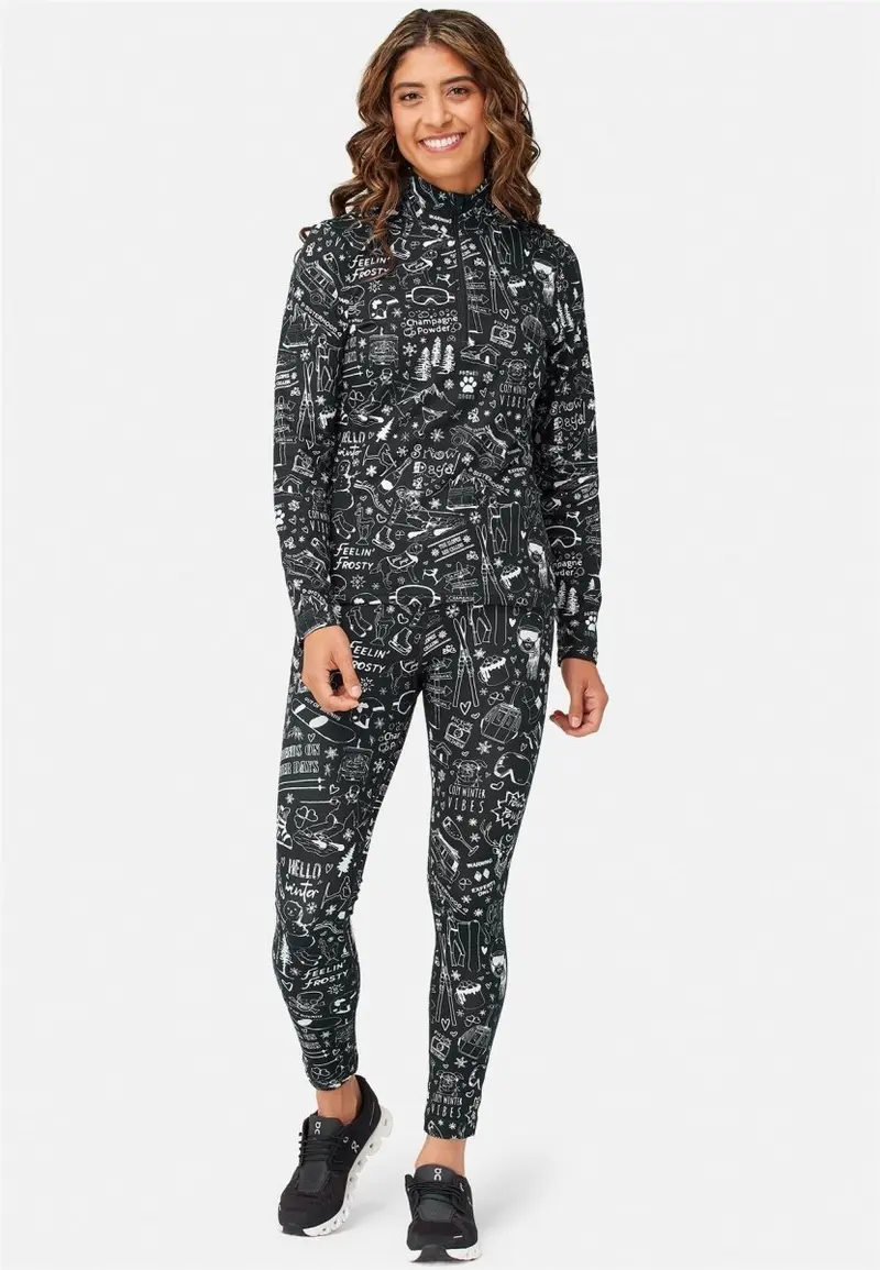 Graffiti Baselayer-Legging Damen - black