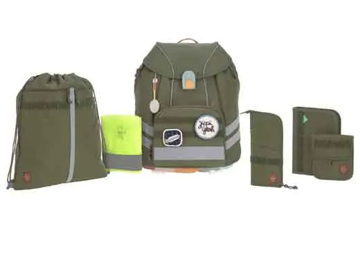 Lässig Schulranzen Set 7-teilig, Unique Olive
