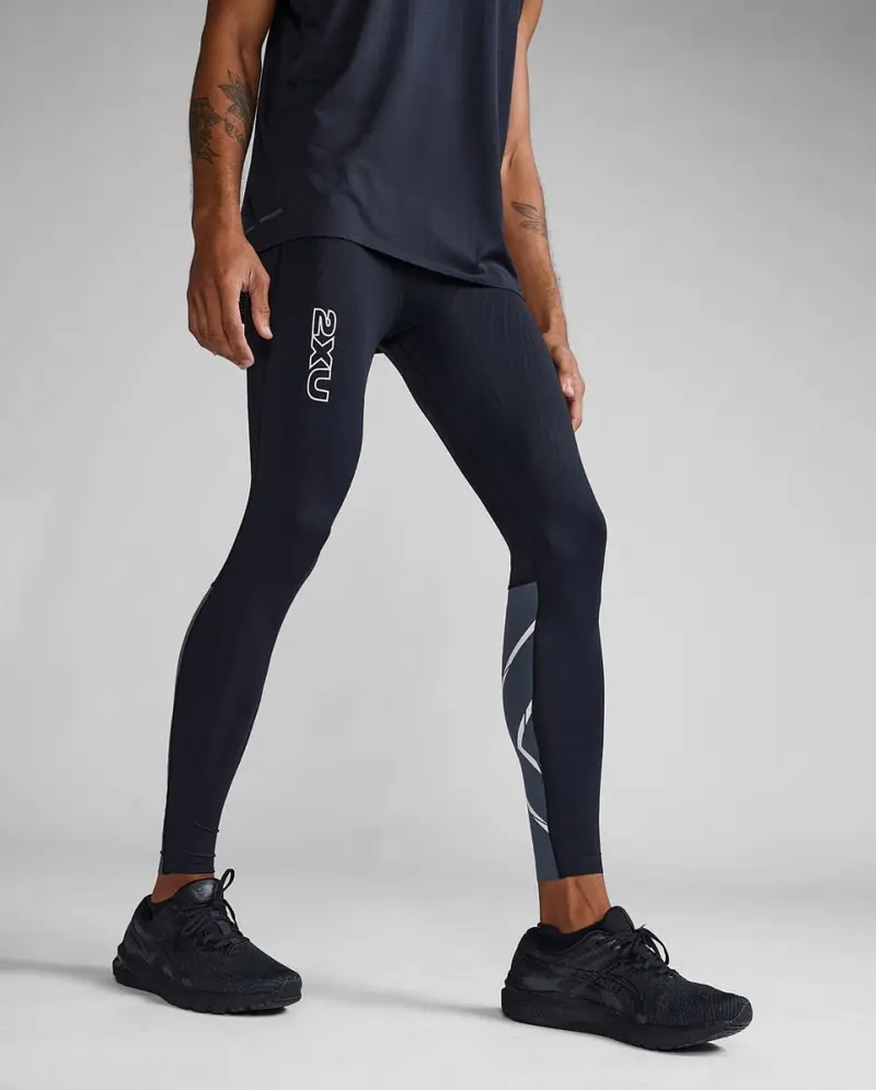Light Speed React Compression Tights Herren - black/white reflective