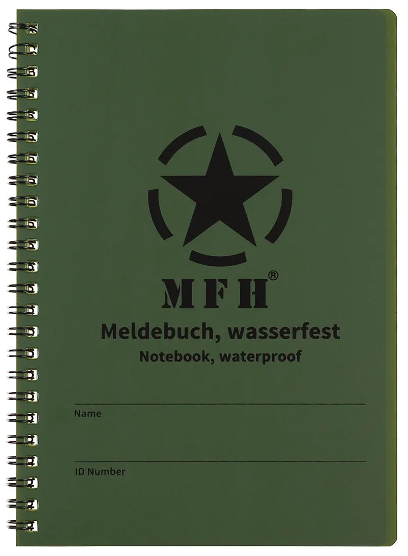 Meldebuch, wasserfest, Spiralbindung