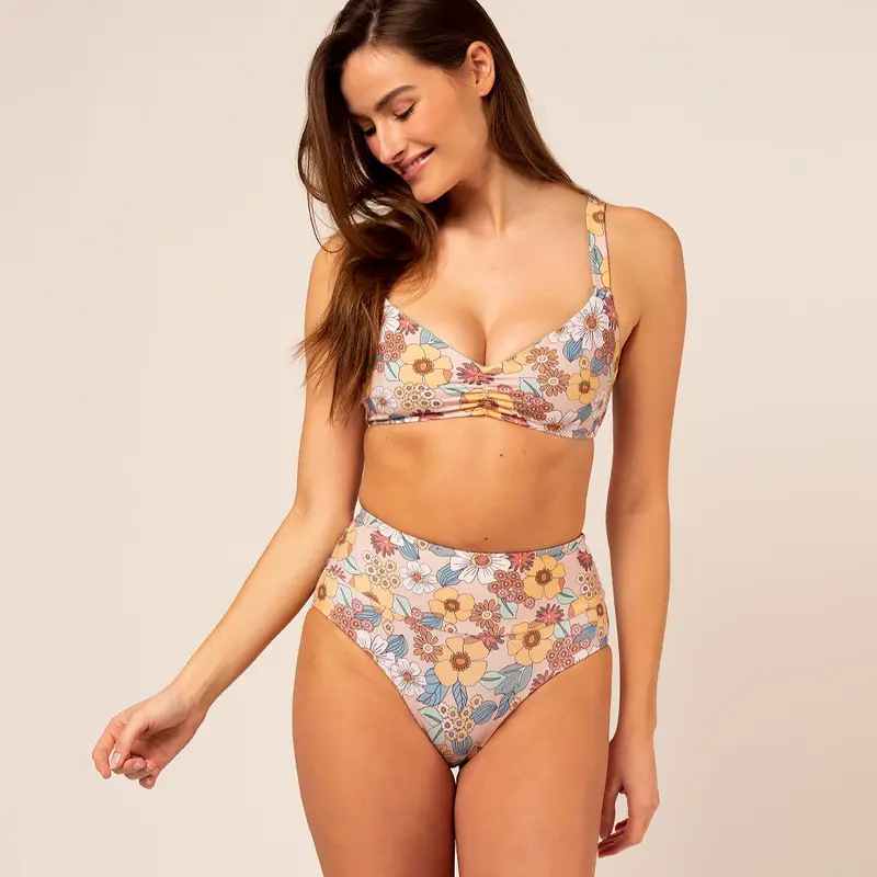 Ruffle Bikini Top - floral boho