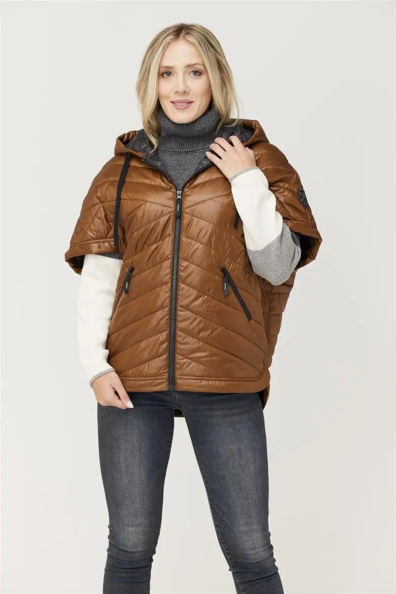 Sierra Poncho Damen - pecan