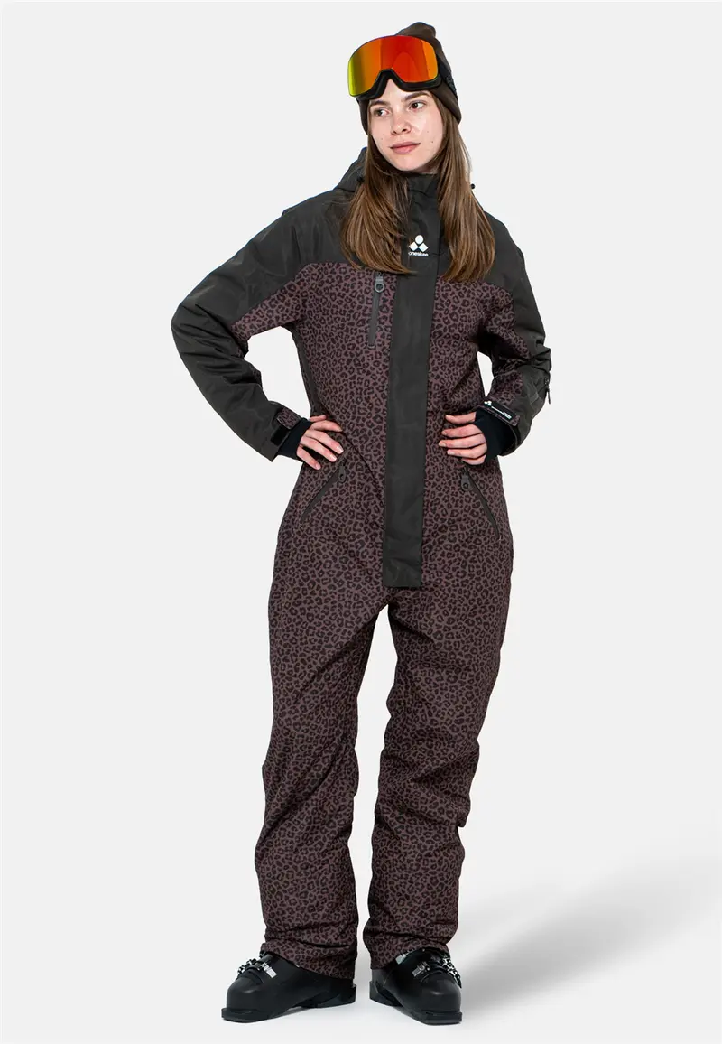 Snow Suit Overall Damen - brown leopard